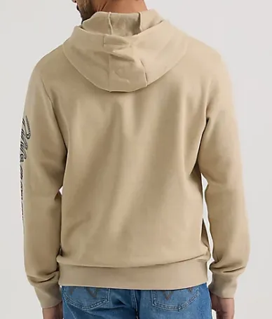 112350082- Wrangler Men's Hoodie Rope Logo- Tan