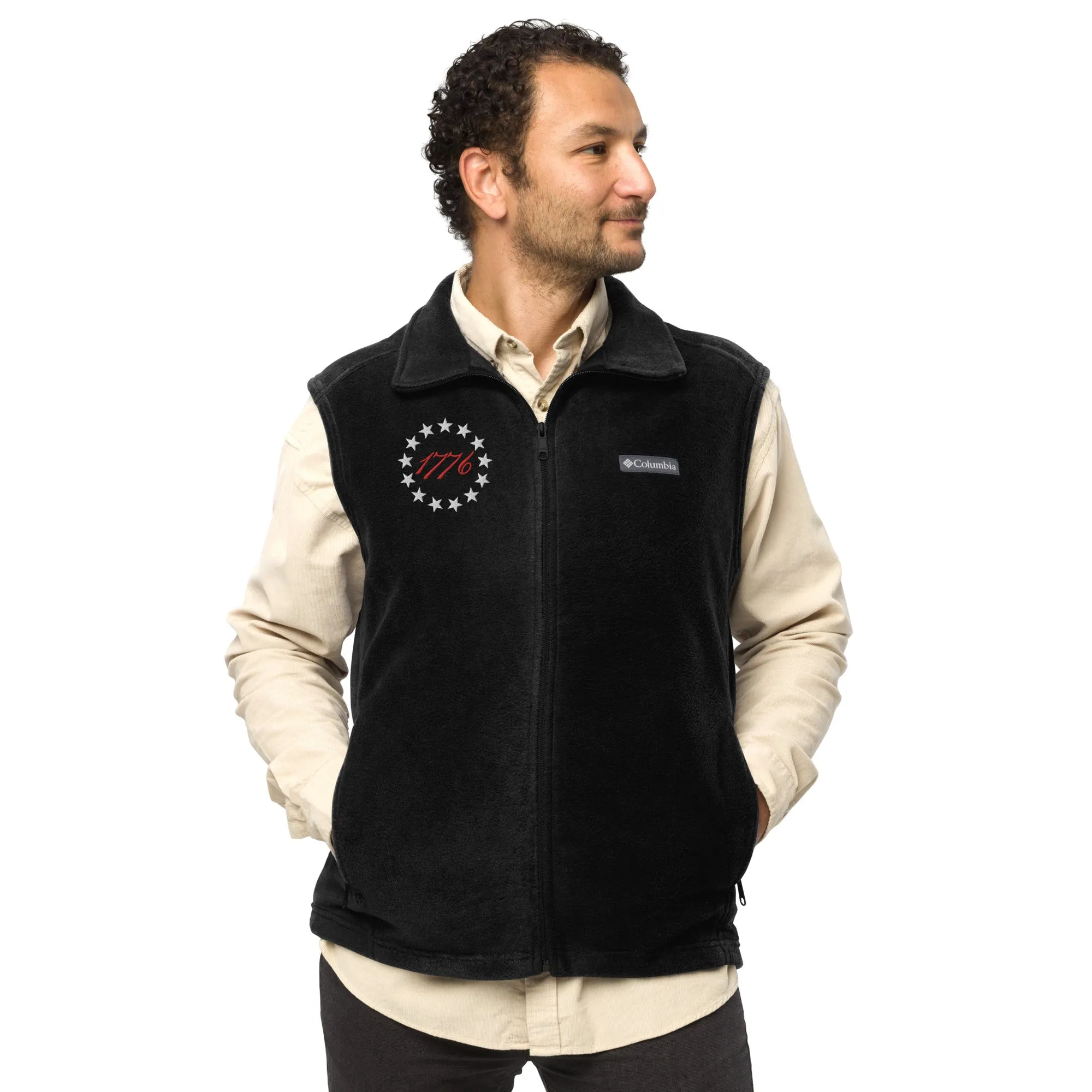 1776 Betsy Ross 13 Stars Embroidered Men’s Columbia Fleece Vest