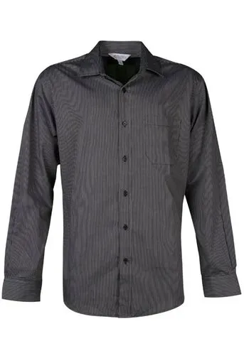 1900L Aussie Pacific Mens Henley Striped Long Sleeve Shirt