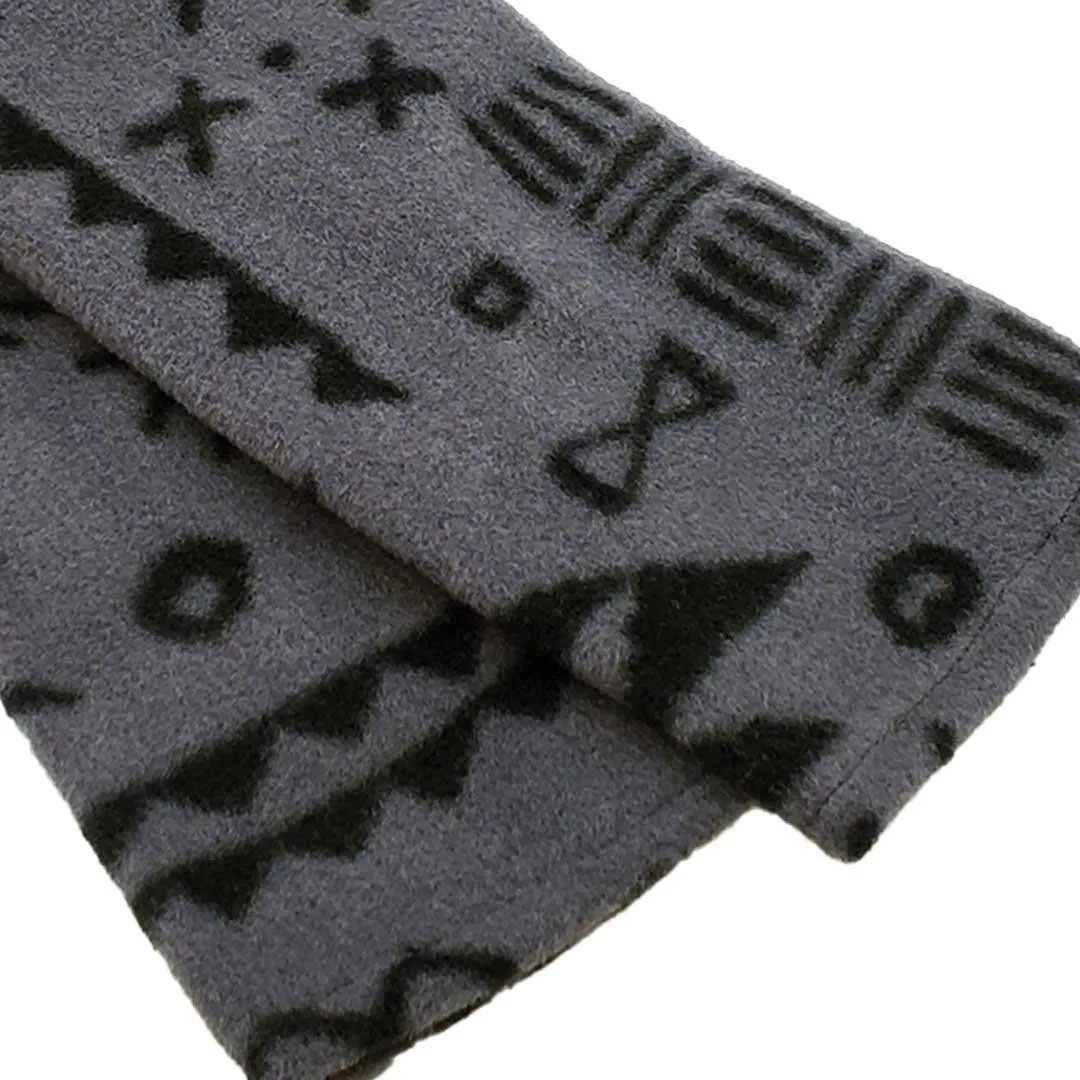 (40% Off) Gloves - Fleece Handwarmers in Patterned Black and Gray by Dana Herbert