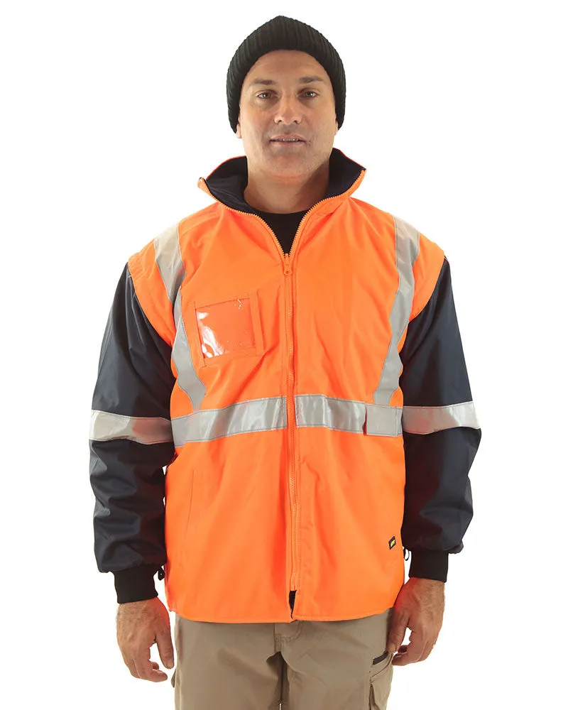 5 in 1 Rain Jacket - Orange/Navy