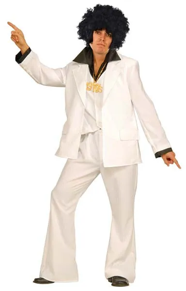 70s Disco Fever Mens White Suit