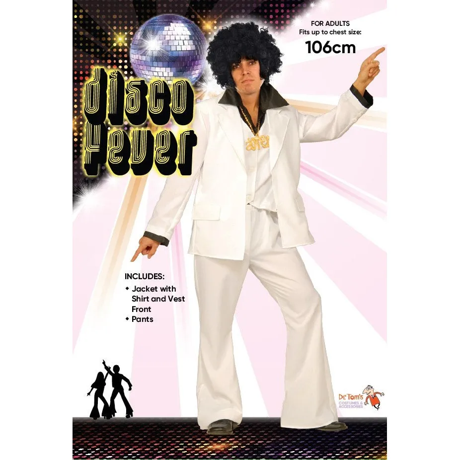 70s Disco Fever Mens White Suit