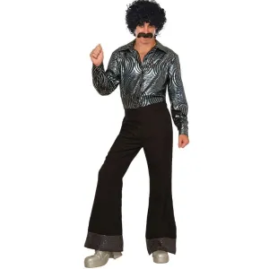 70's Disco Pants Black w/Sequin Trim