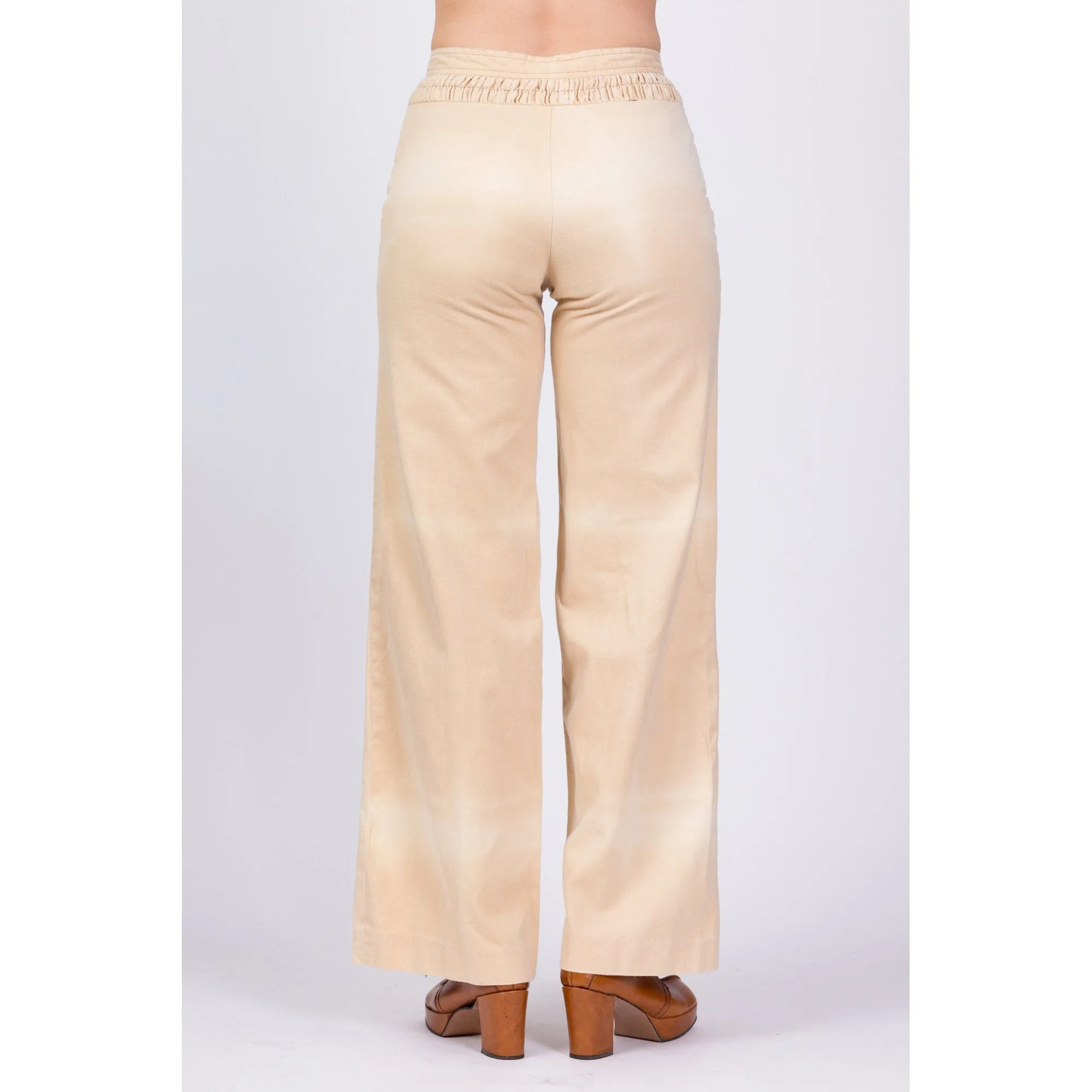 70s Sun-Faded Khaki Trousers - Small, 27.5"