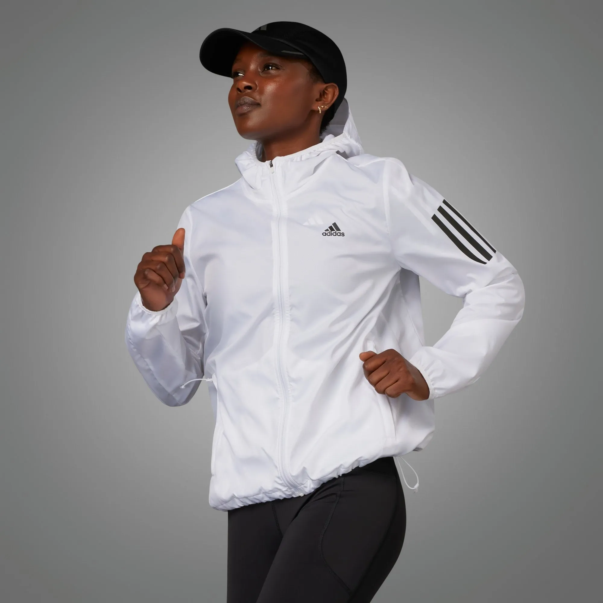 Adidas Own the Run Hooded Running Windbreaker - Womens - White