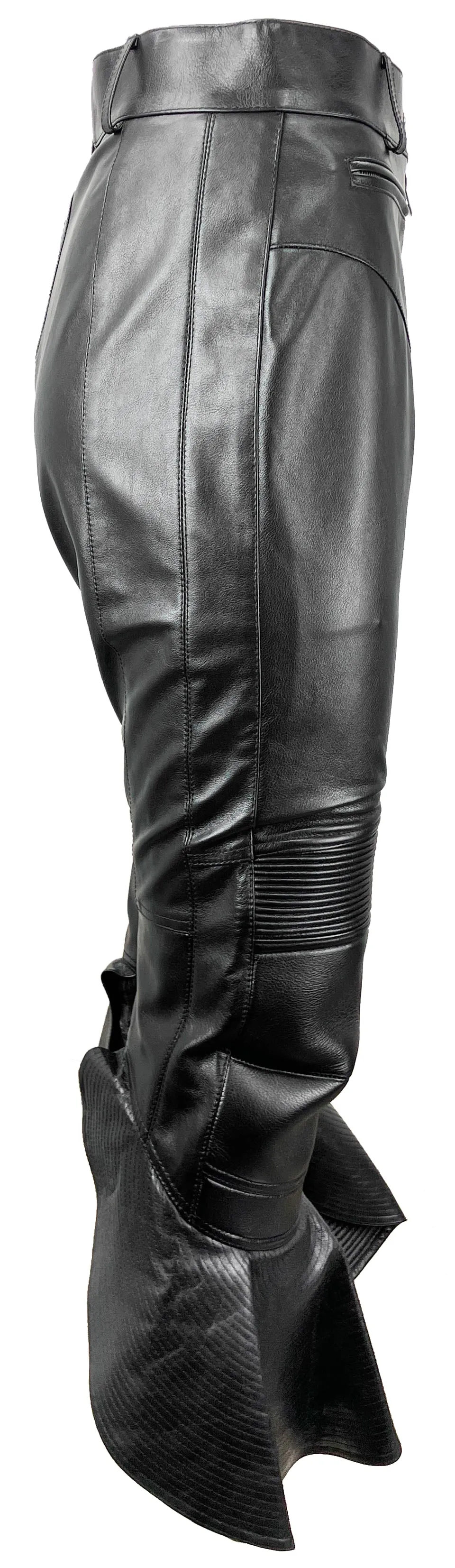 Alaïa Cropped Flared Leather Pants in Black