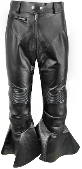 Alaïa Cropped Flared Leather Pants in Black