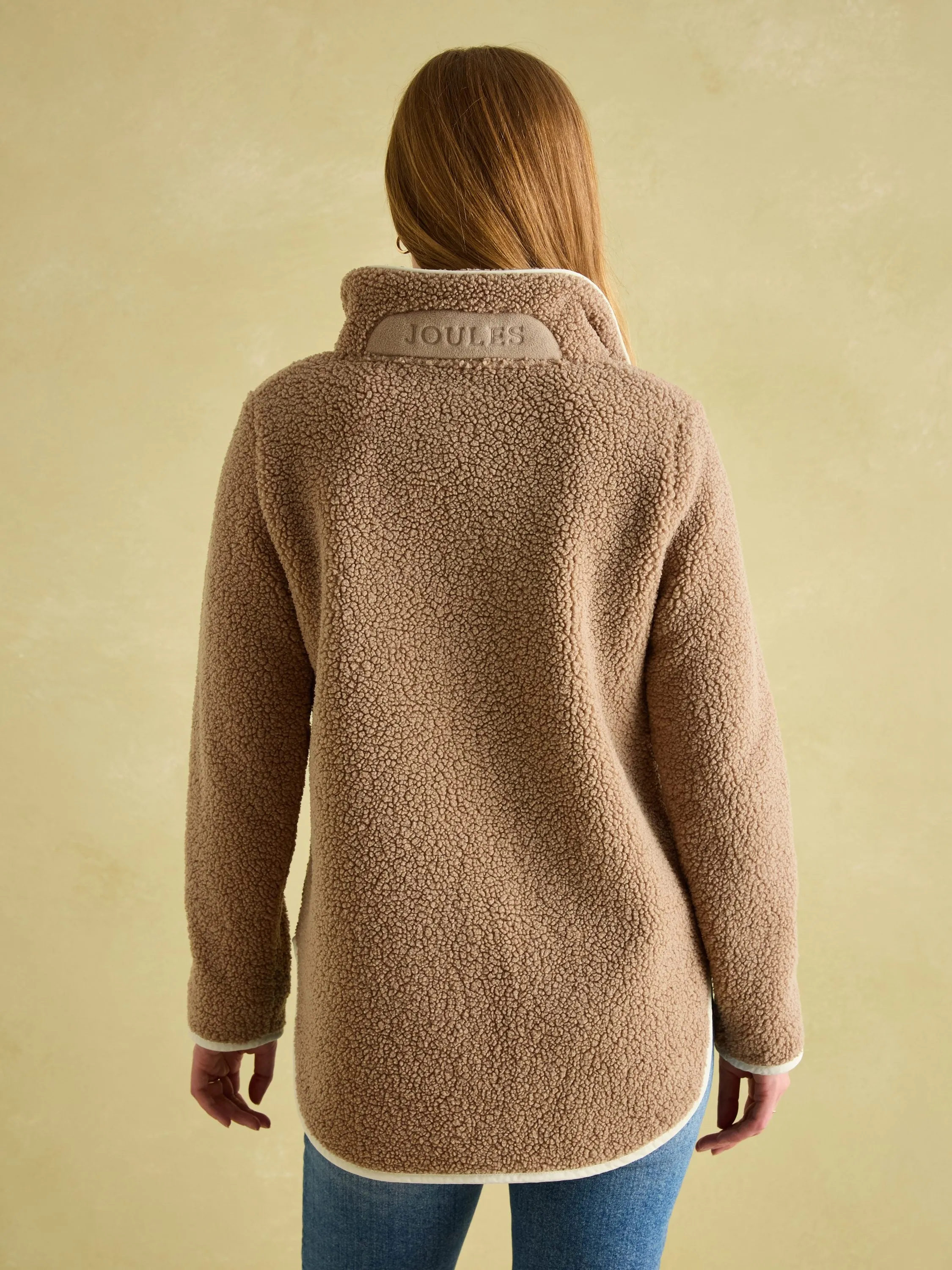 Aldeburgh Tan Brown Quarter Zip Fleece