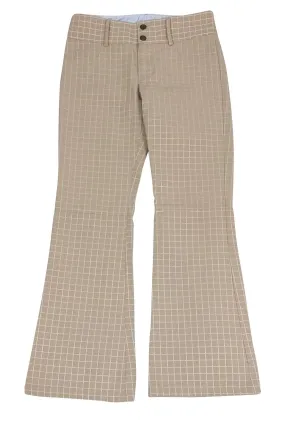 Alice & Olivia - Tan Grid Print Flared Pants Sz 4