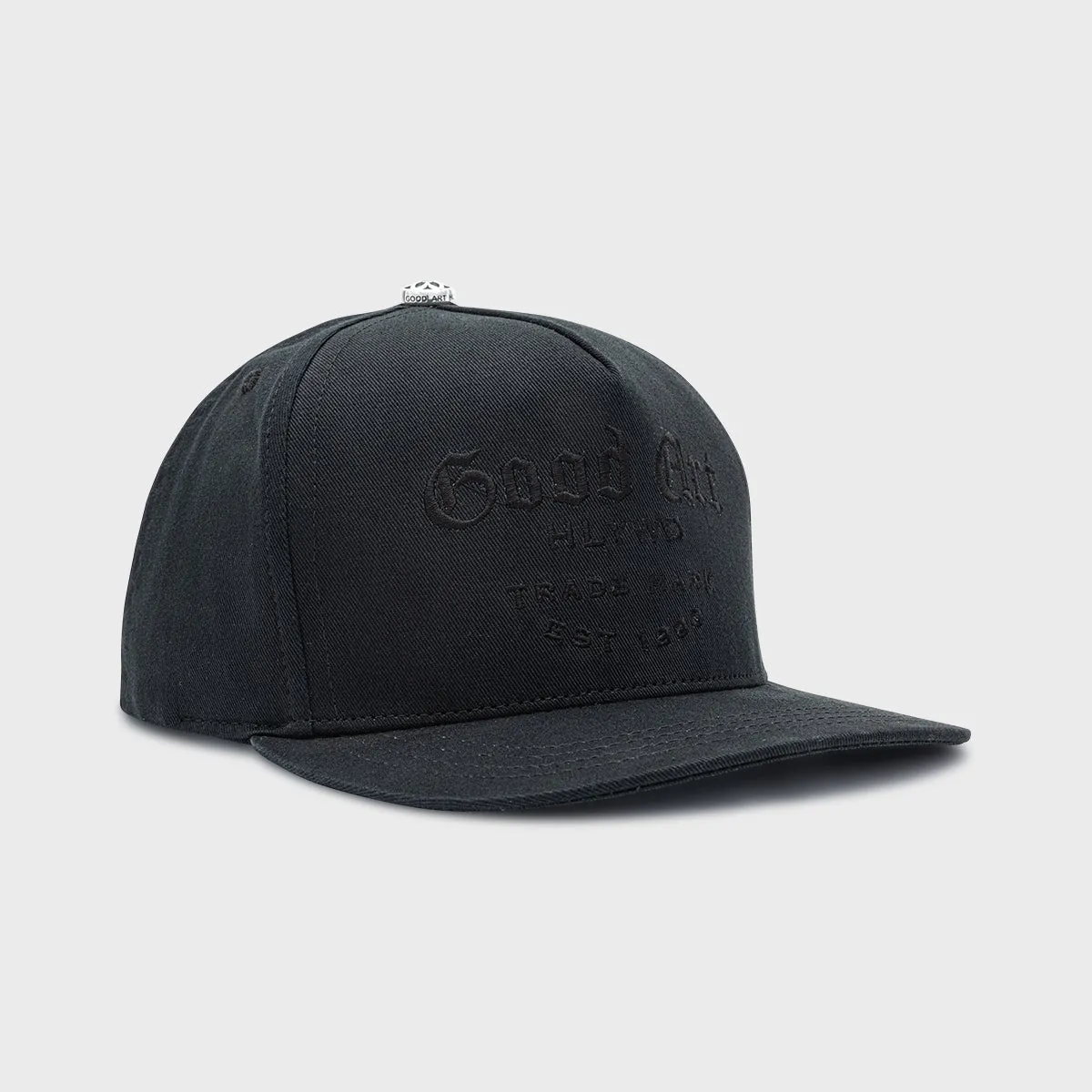 All Black High Crown Snapback Cap