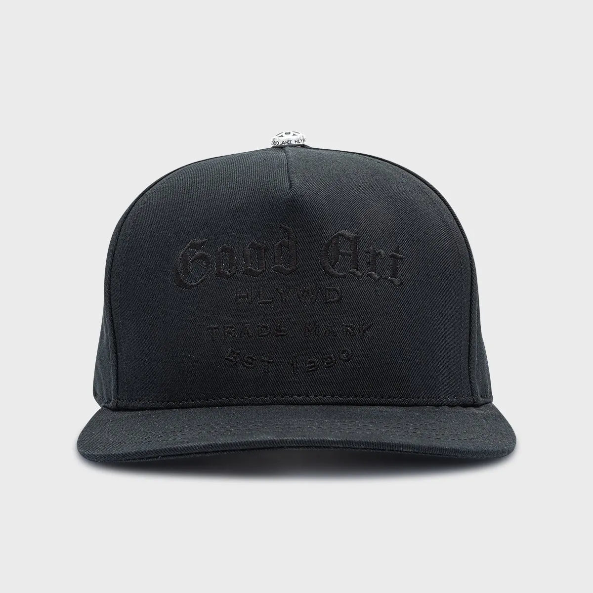 All Black High Crown Snapback Cap