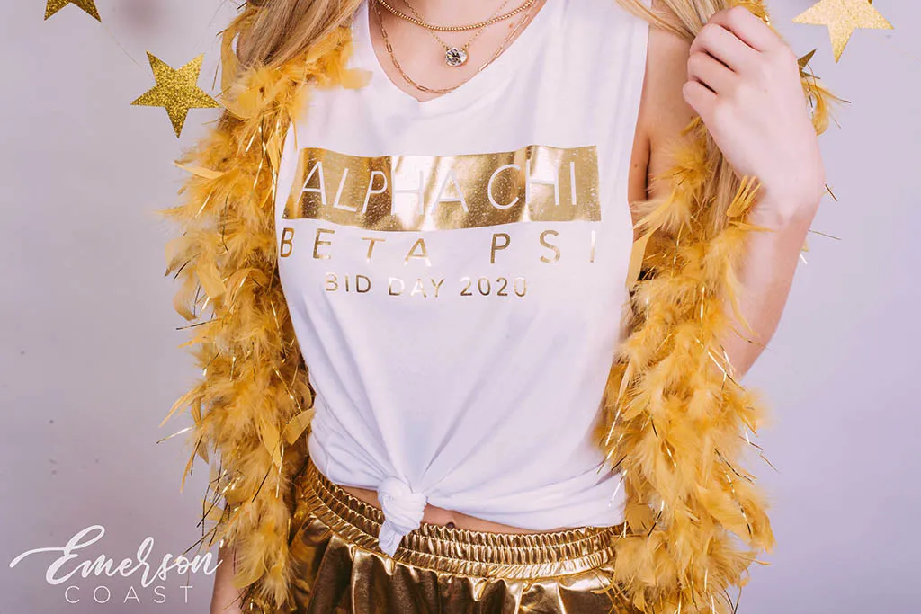 Alpha Chi Omega Gold Bid Day Tank