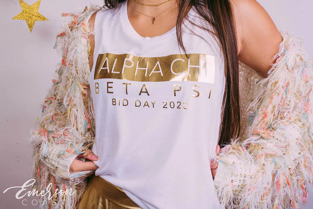 Alpha Chi Omega Gold Bid Day Tank