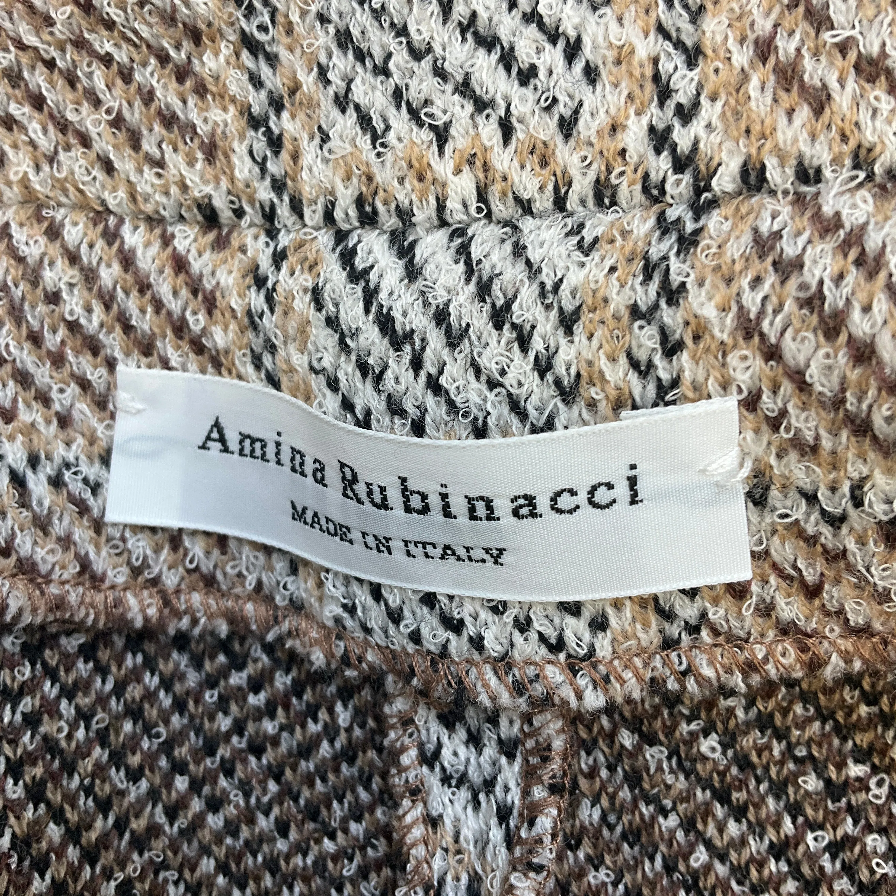 Amina Rubinacci Tan Multi Wool Knit Jacket