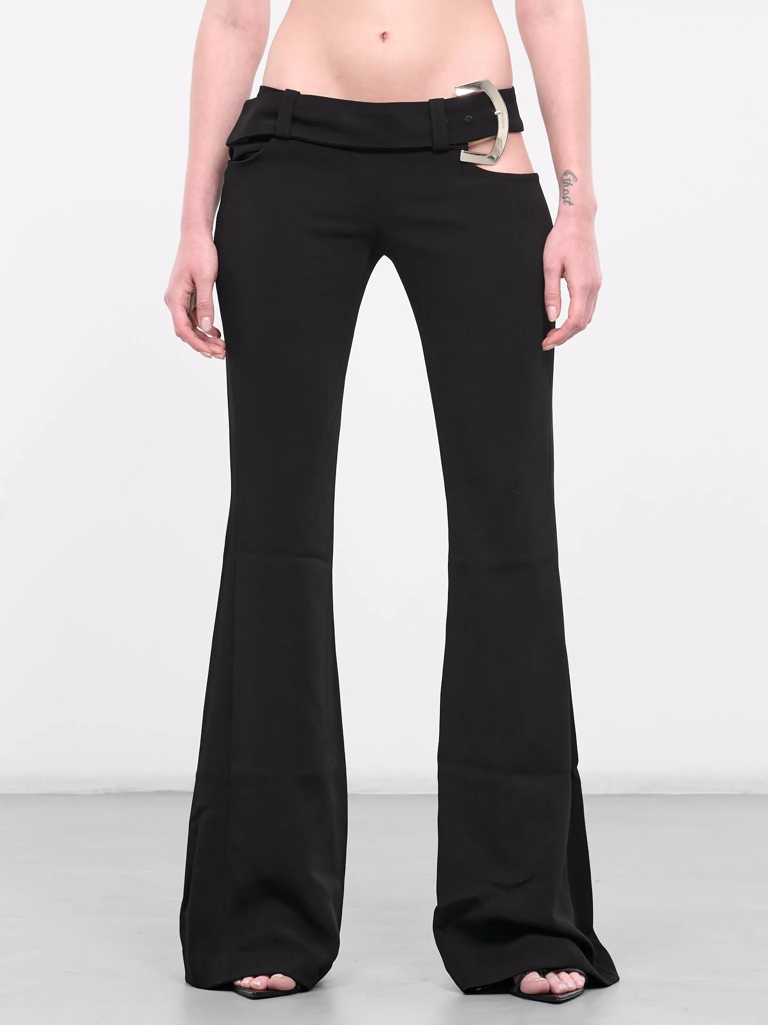 Anqa Belted Trousers (AQBRCY08-BLACK-SILVER)