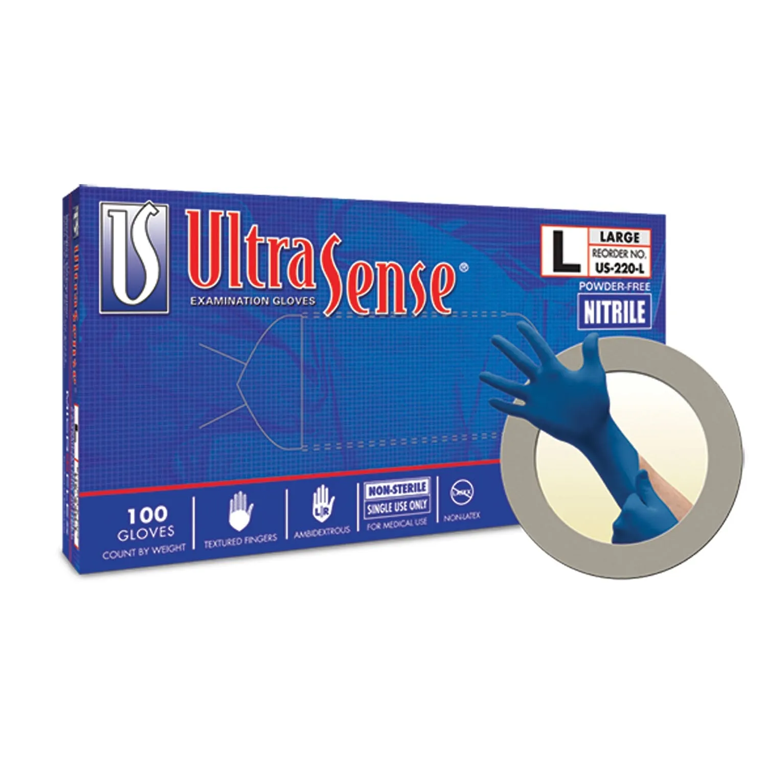 Ansell Microflex Ultrasense Powder-Free Nitrile Exam Gloves Glove Exam Nitrile Ultrasensepf Xlg 100/Bx 10Bx/Cs