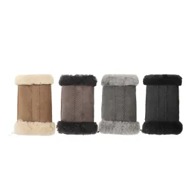 AUSTRALIAN SHEPHERD® Fluffy Fingerless Sheepskin Wool Mittens