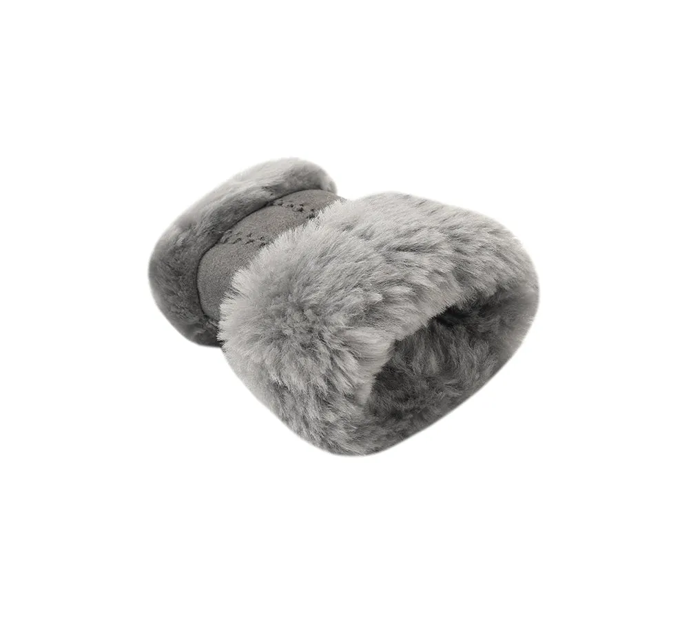 AUSTRALIAN SHEPHERD® Fluffy Fingerless Sheepskin Wool Mittens