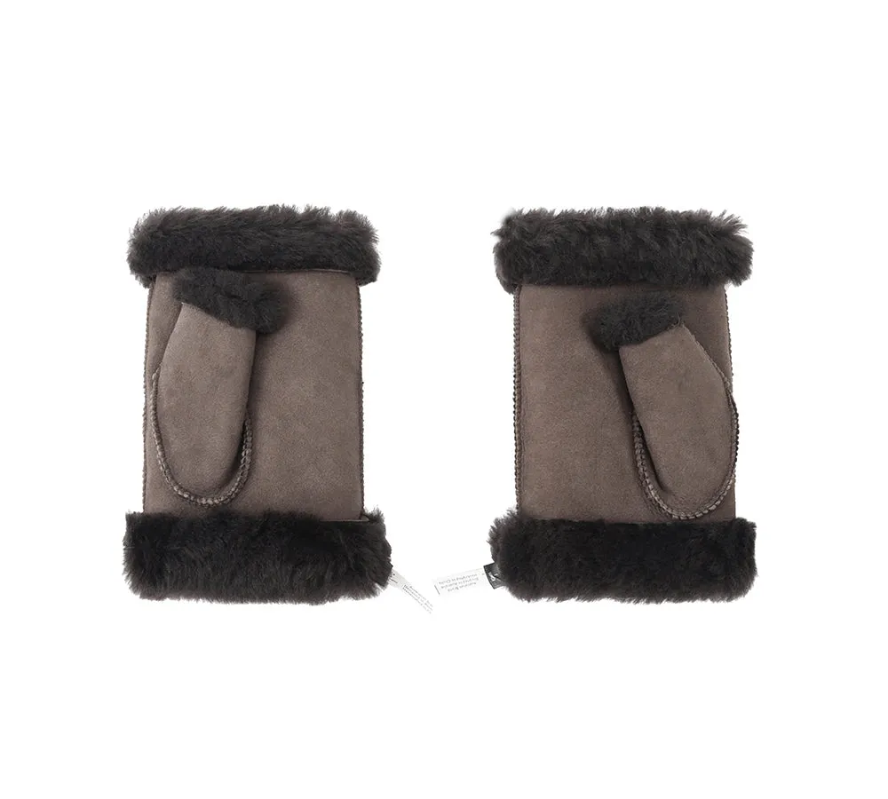 AUSTRALIAN SHEPHERD® Fluffy Fingerless Sheepskin Wool Mittens