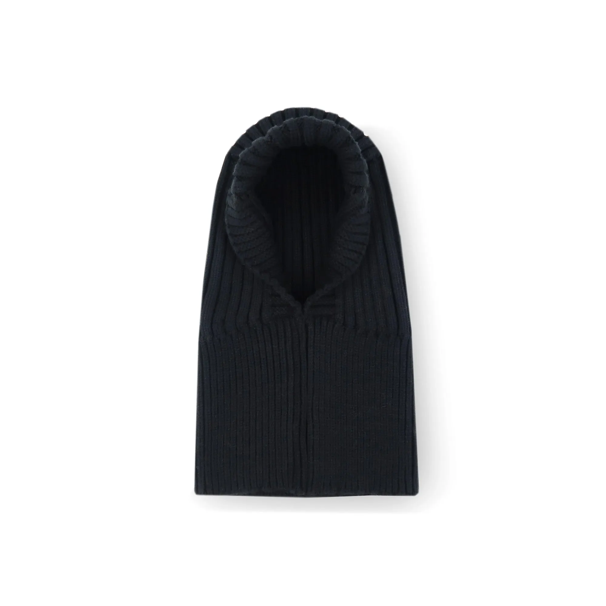 Baby Balaclava Hat Scarf Knitted Beanie | Black