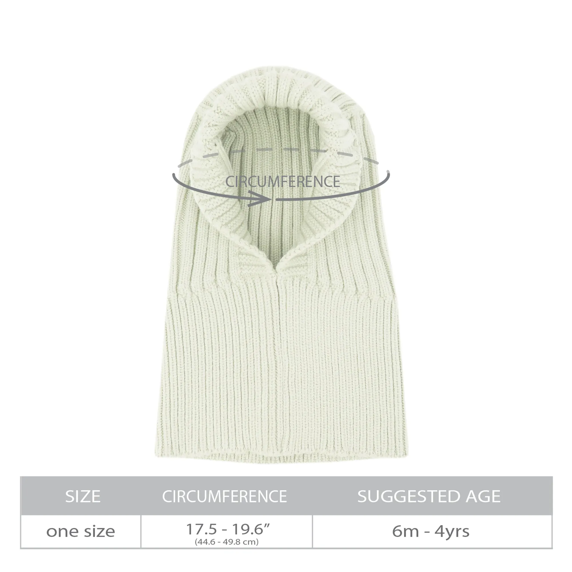 Baby Balaclava Hat Scarf Knitted Beanie | Green