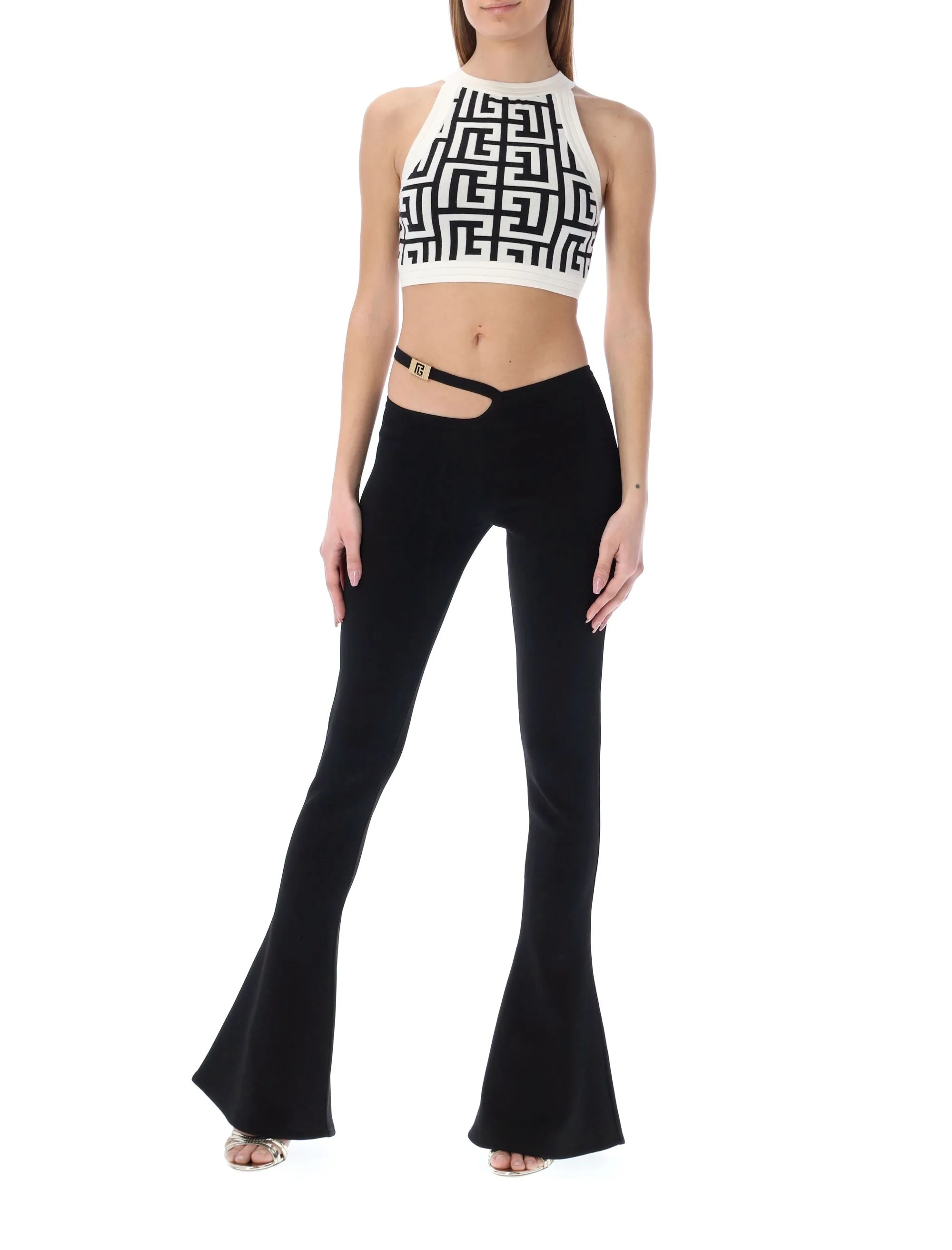 Balmain Cut Out Detailed Flared Pants