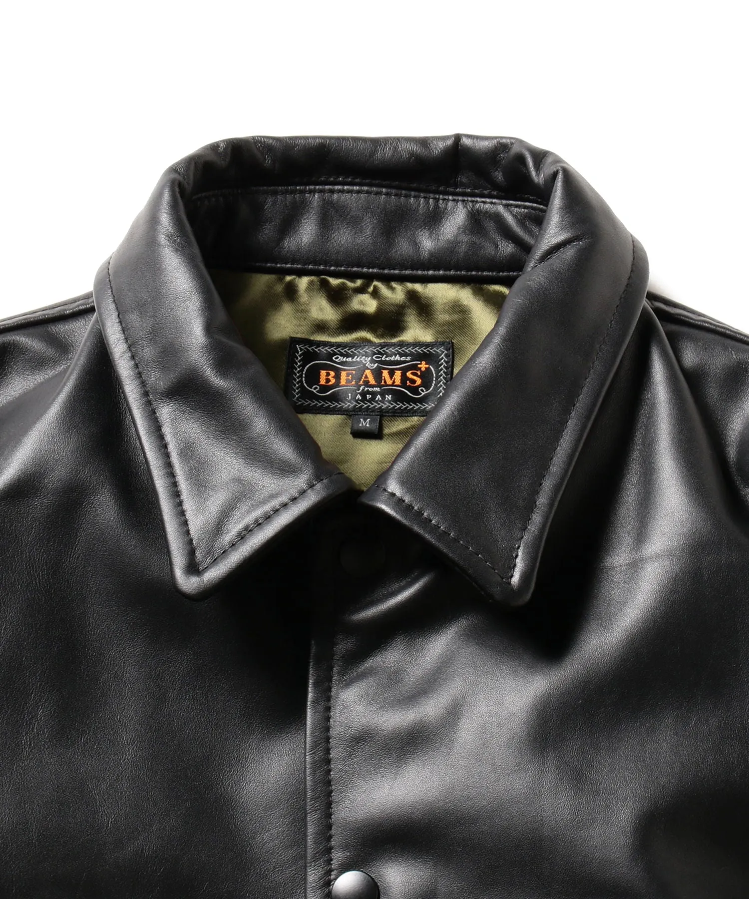 Beams Plus Leather Jacket Black