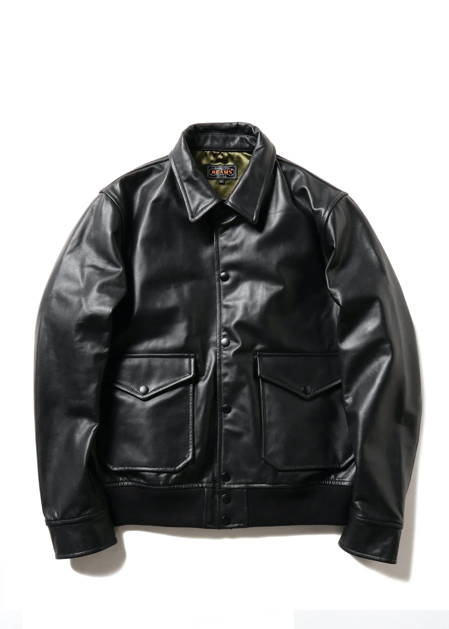 Beams Plus Leather Jacket Black