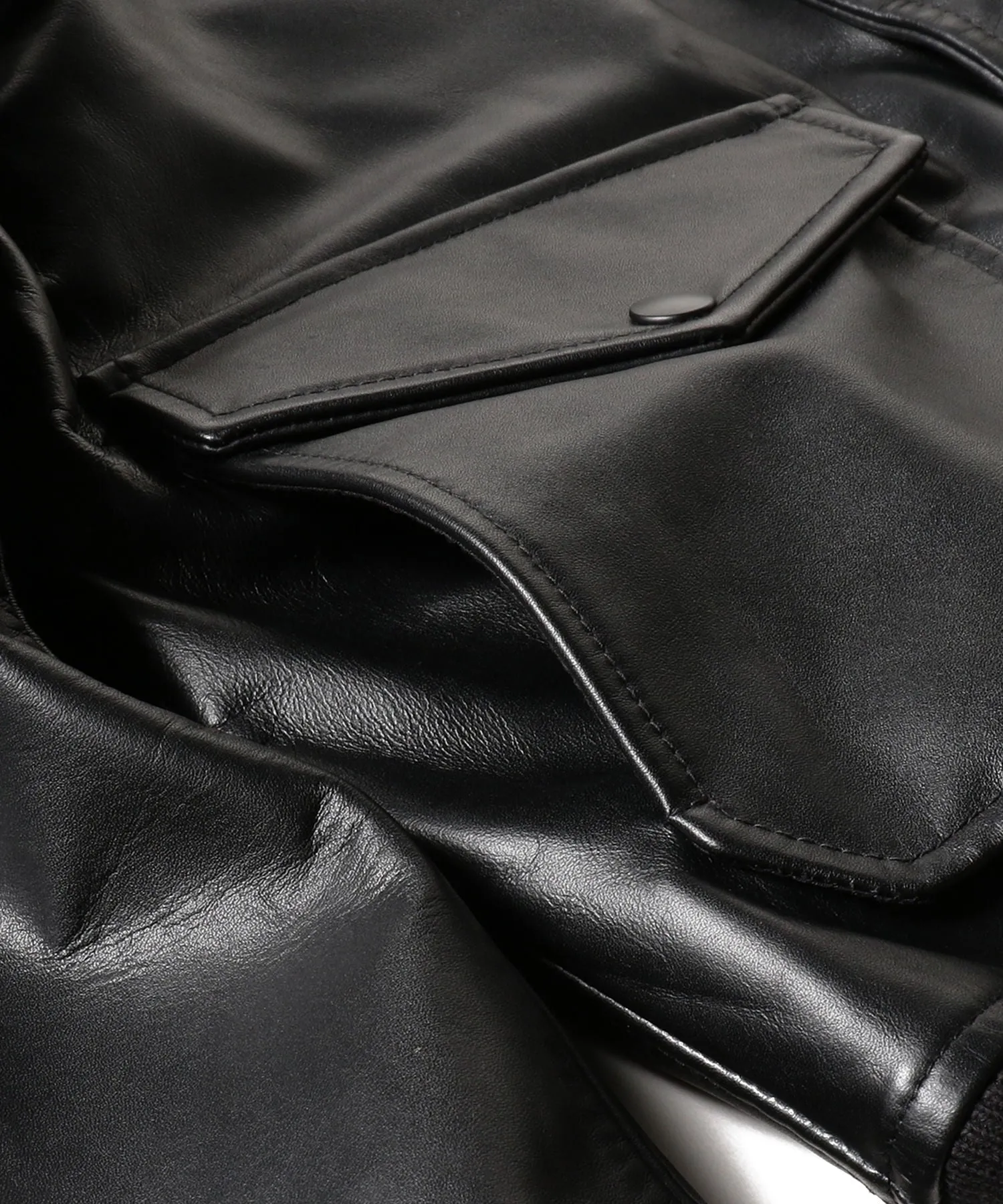 Beams Plus Leather Jacket Black