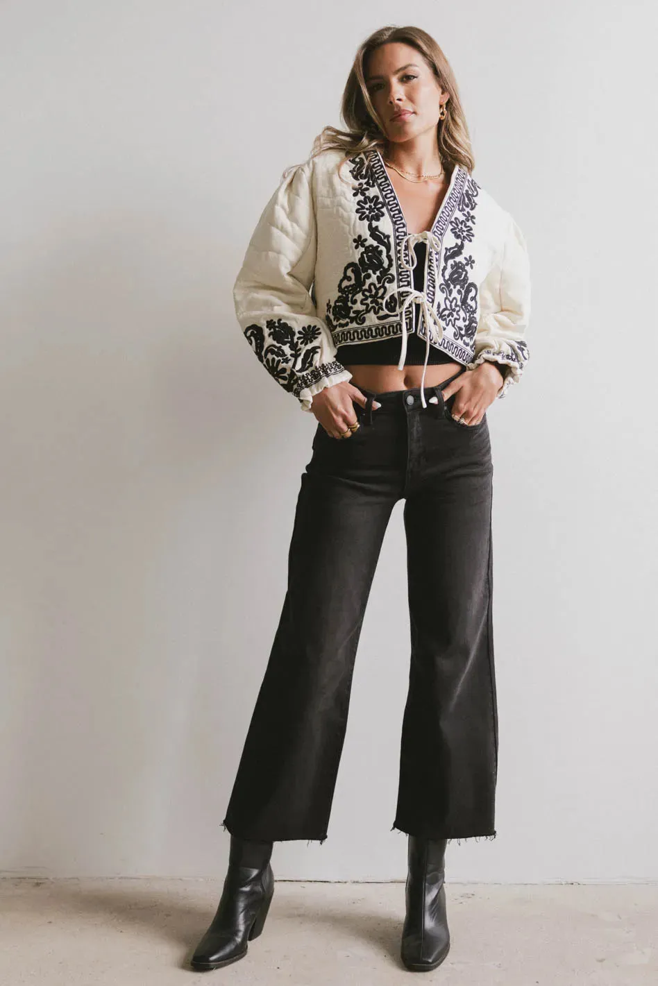 Benja Embroidered Jacket in Ivory