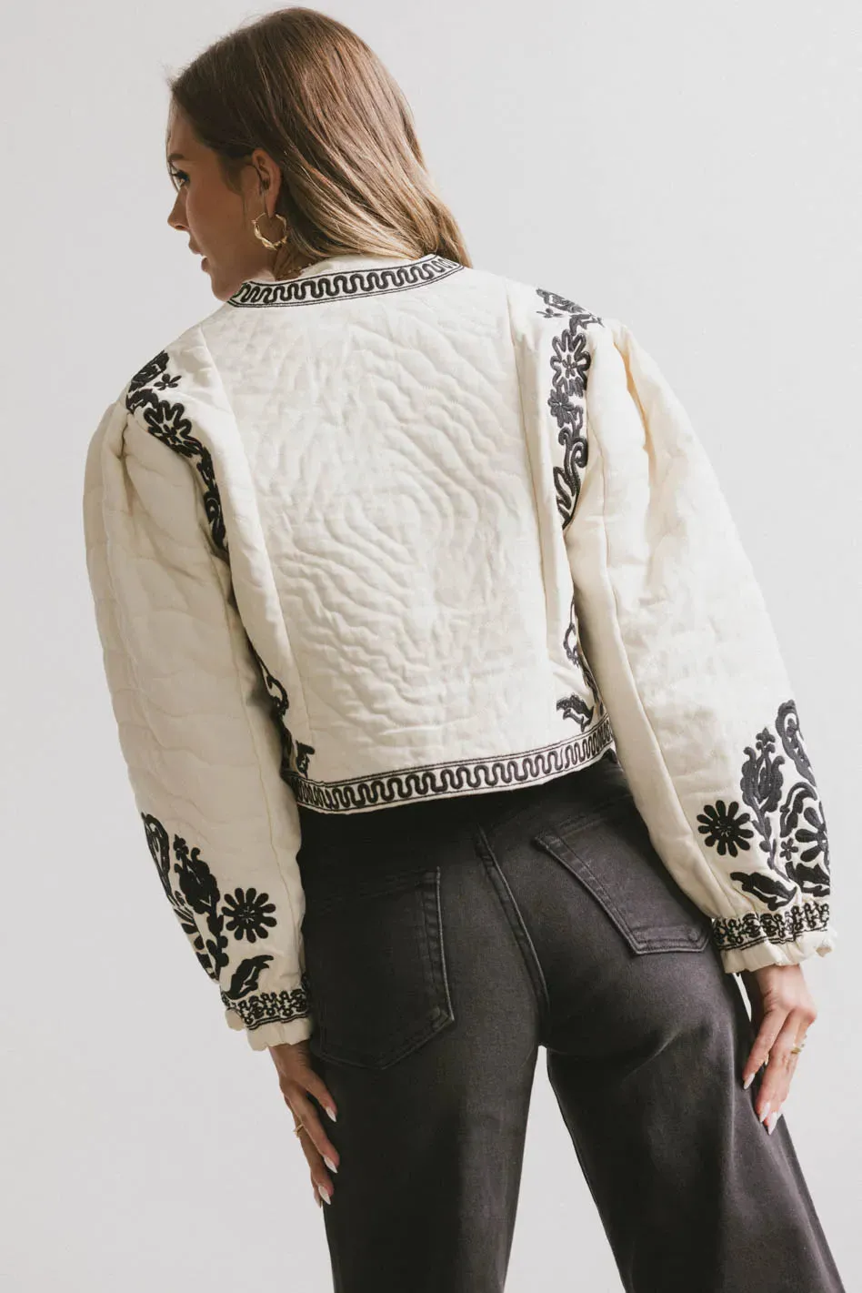 Benja Embroidered Jacket in Ivory