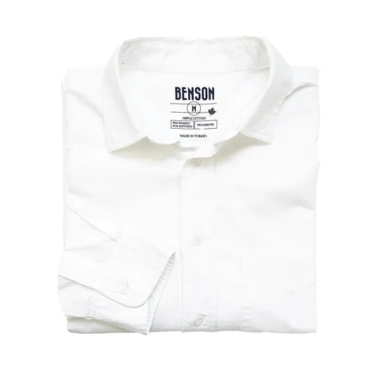 BENSON Humphrey Oxford shirt long sleeve | WHITE