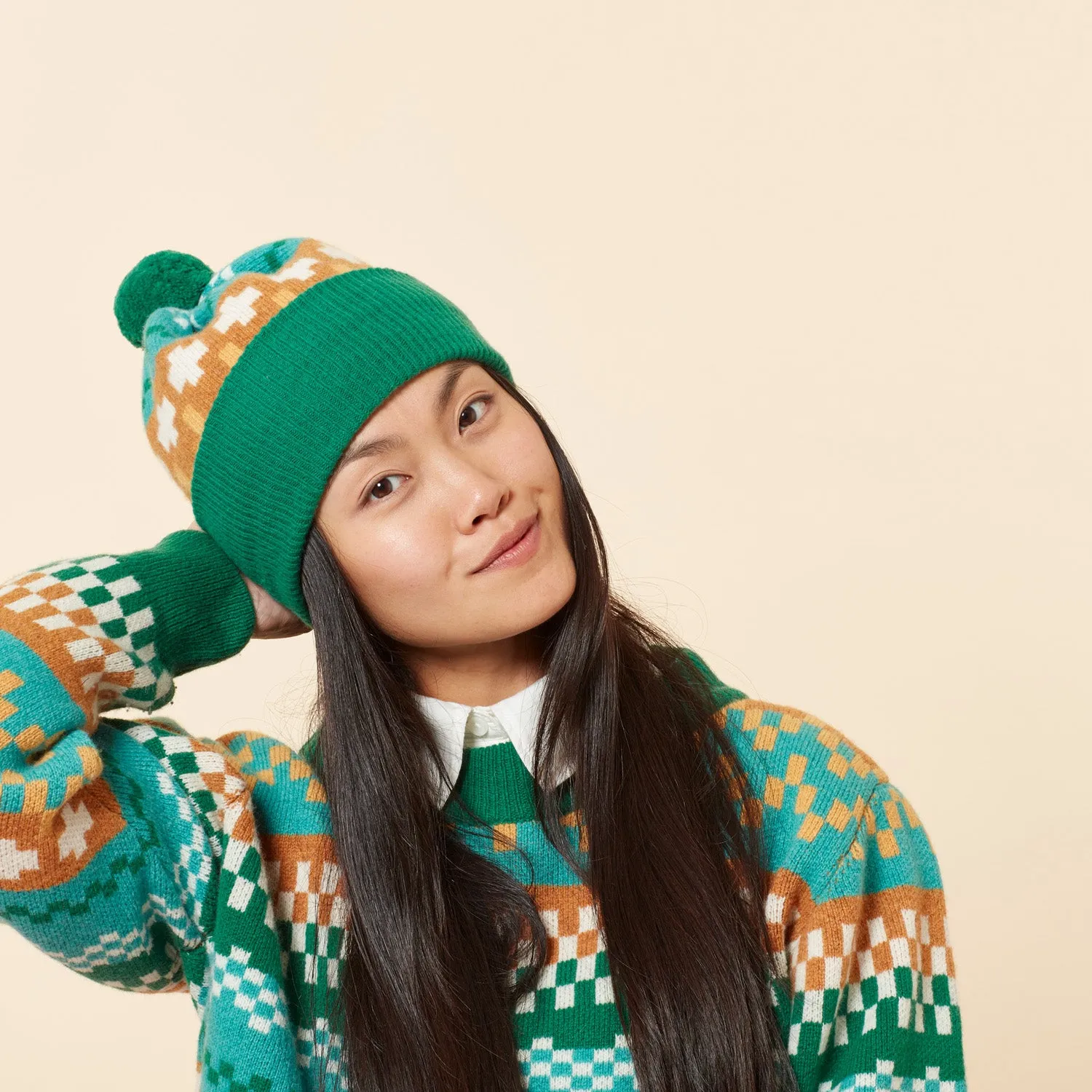 Big Stitch Beanie Hat - Shamrock