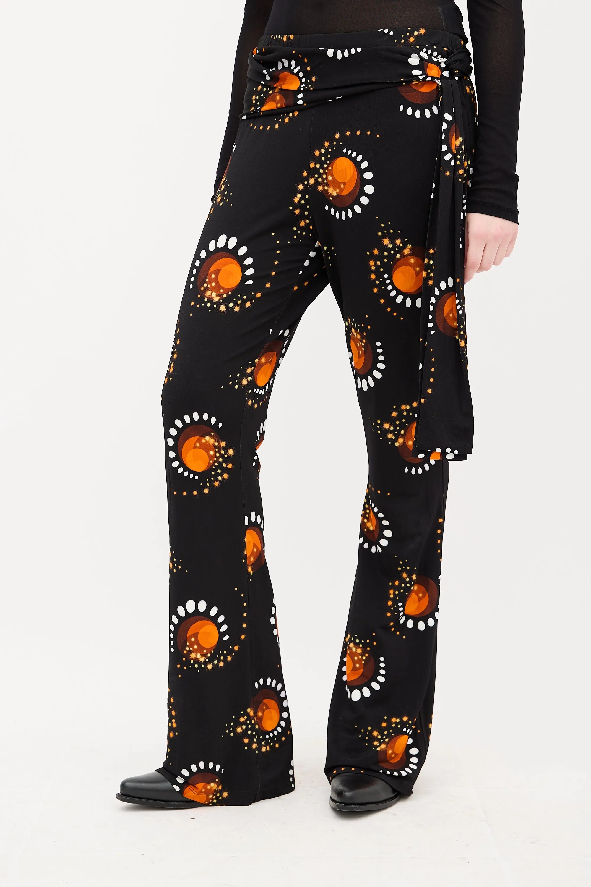 Black & Orange Printed Pant