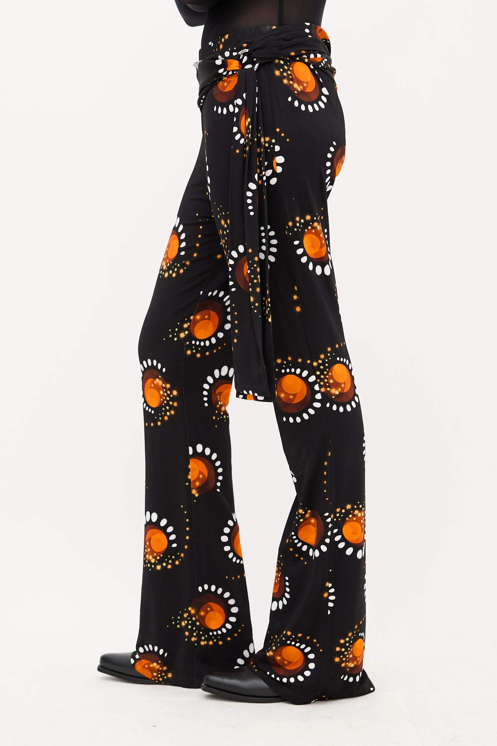 Black & Orange Printed Pant