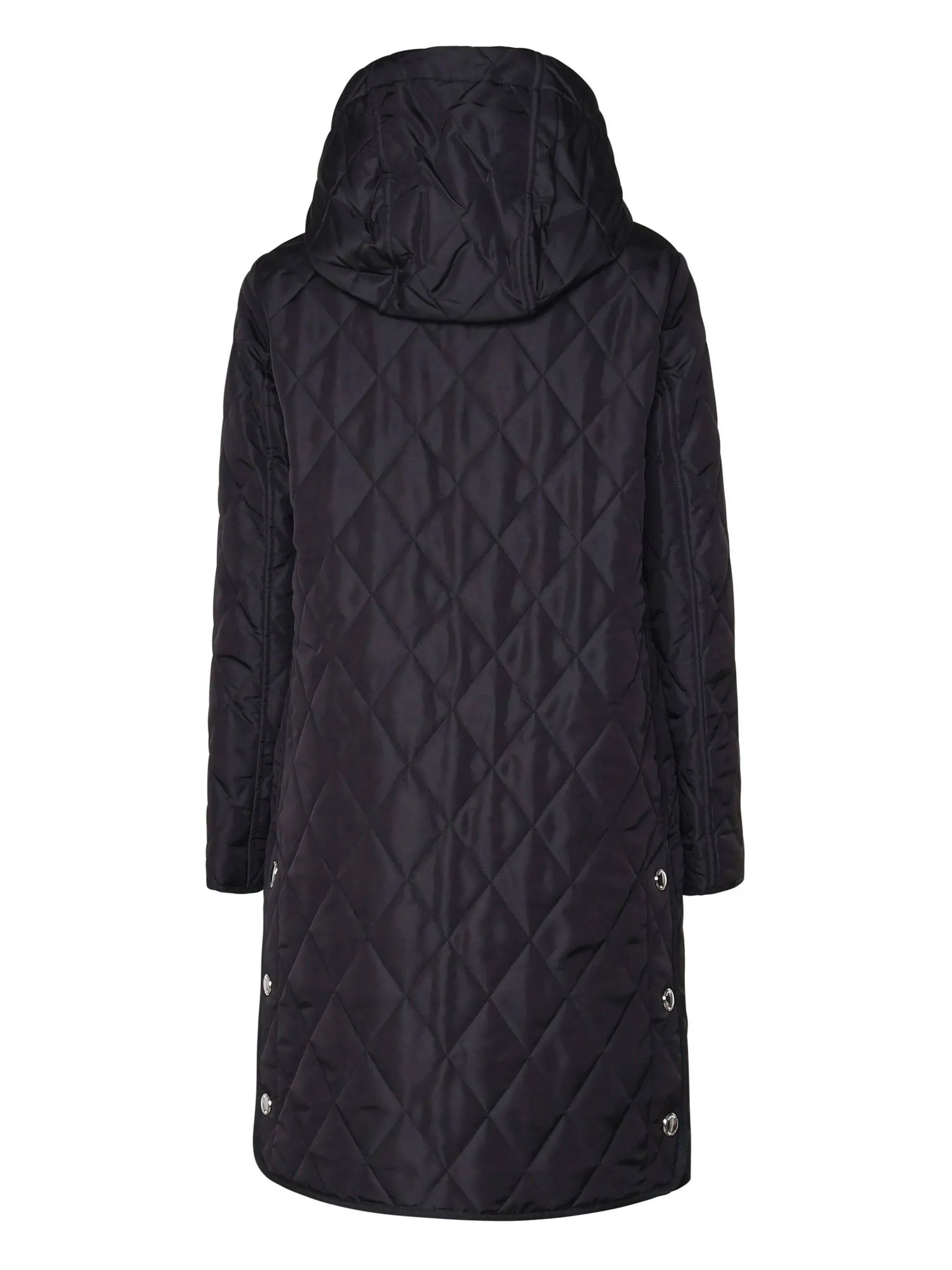 Black Quilted Slouchy Hooded Jacket