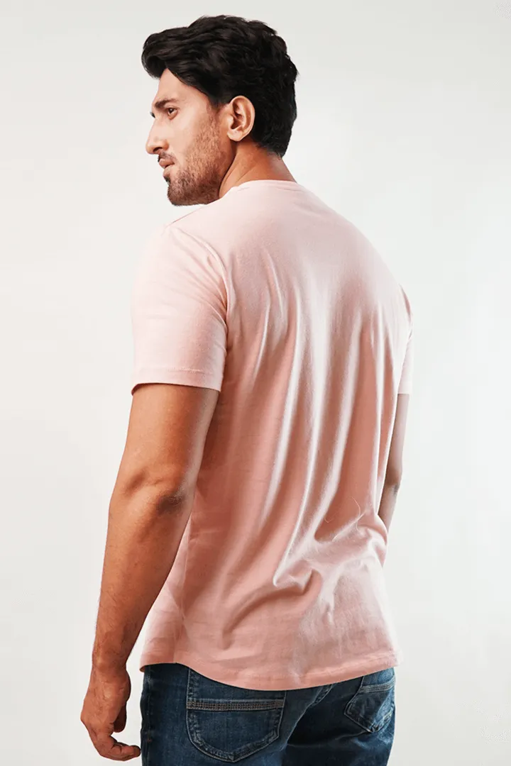 Blush Short Sleeve Henley T-Shirt