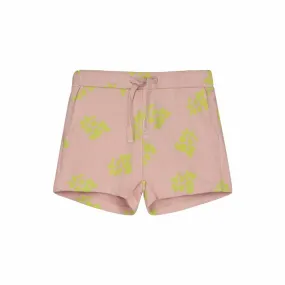 BONMOT TAN ROSE FLEECE ALLOVER "BONMOT" SHORT