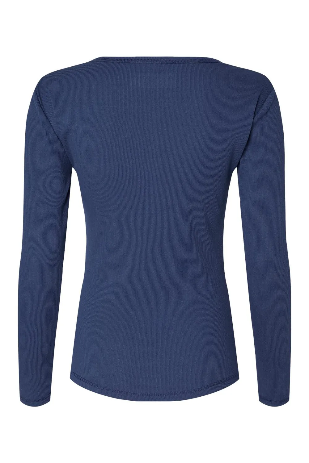 Boxercraft Womens Harper Long Sleeve Henley T-Shirt - Navy Blue