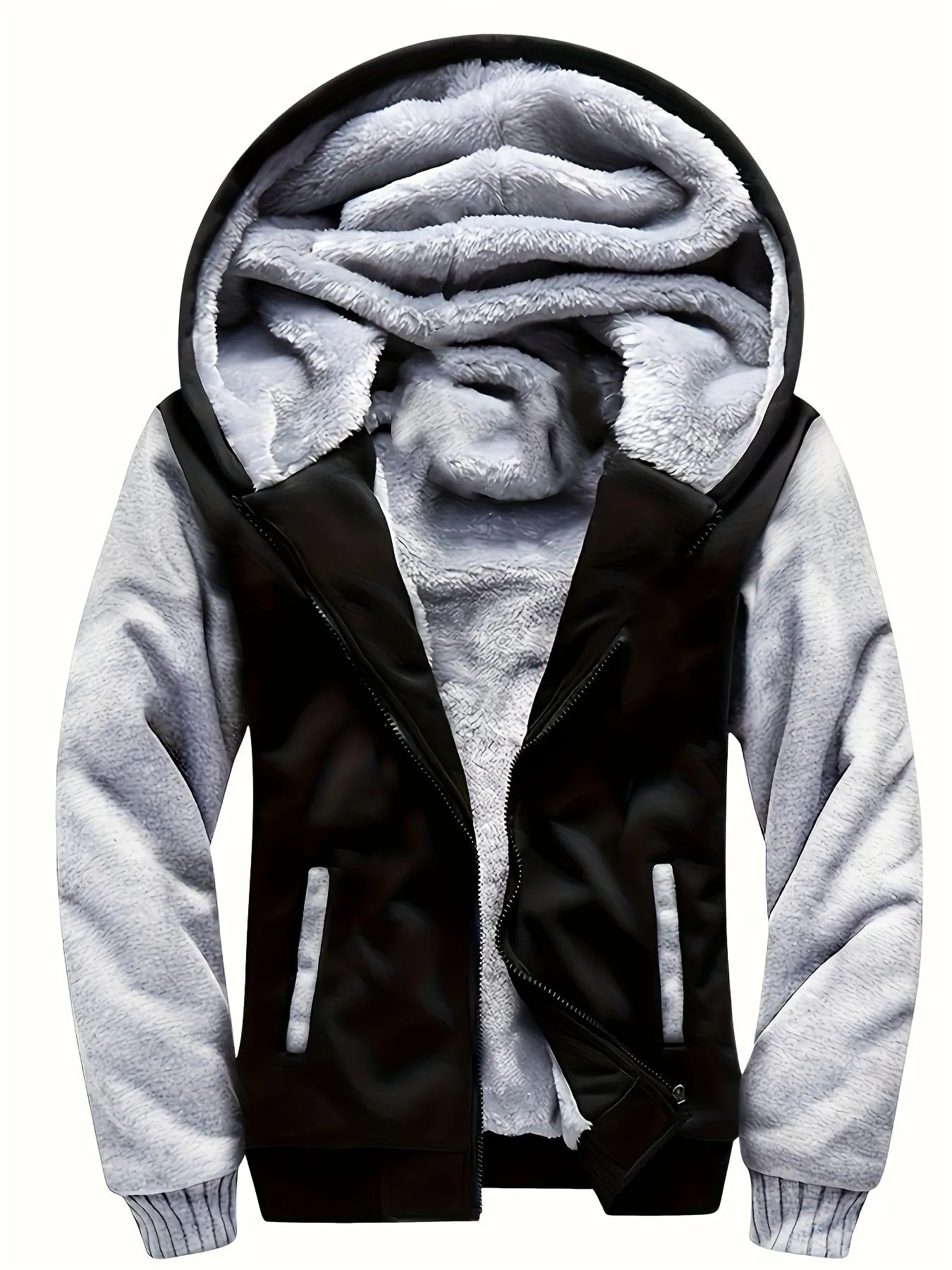 Boys' Sporty Fleece Hooded Jacket - Warm & Stylish