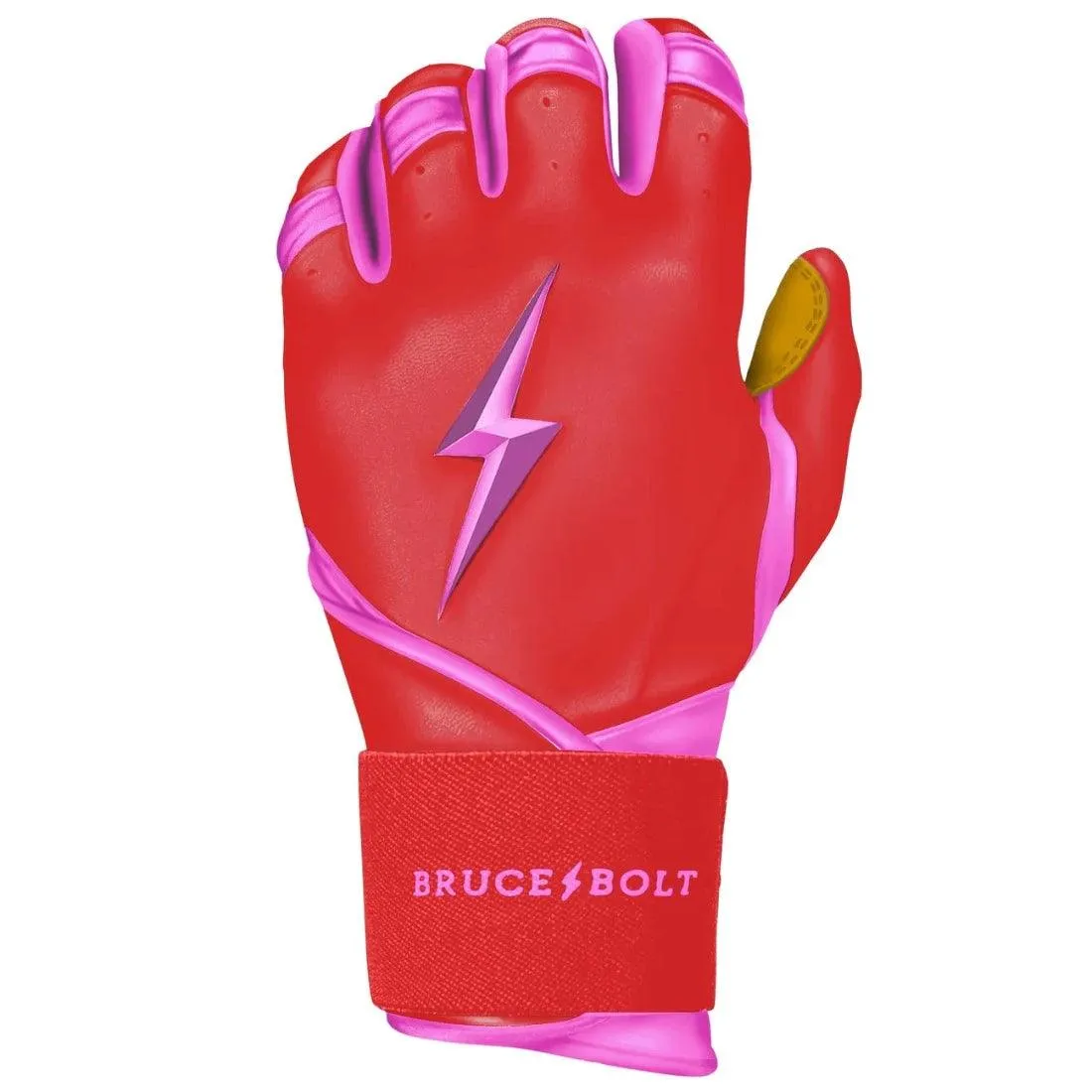 Bruce Bolt PREMIUM PRO BADER Series Long Cuff Batting Gloves: Pink