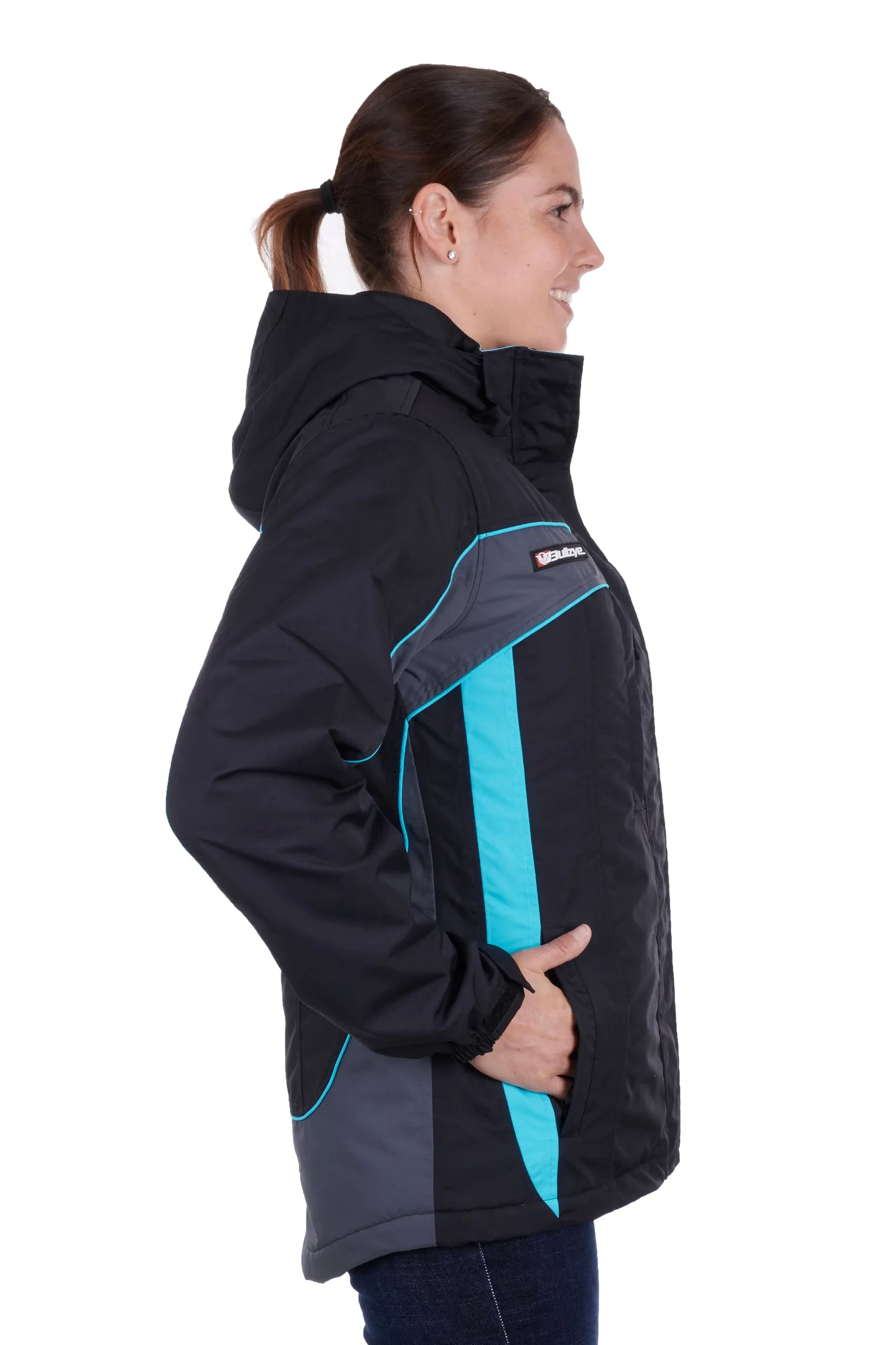 Bullzye Ladies Carla Jacket - Black/Aqua - B3W2709057