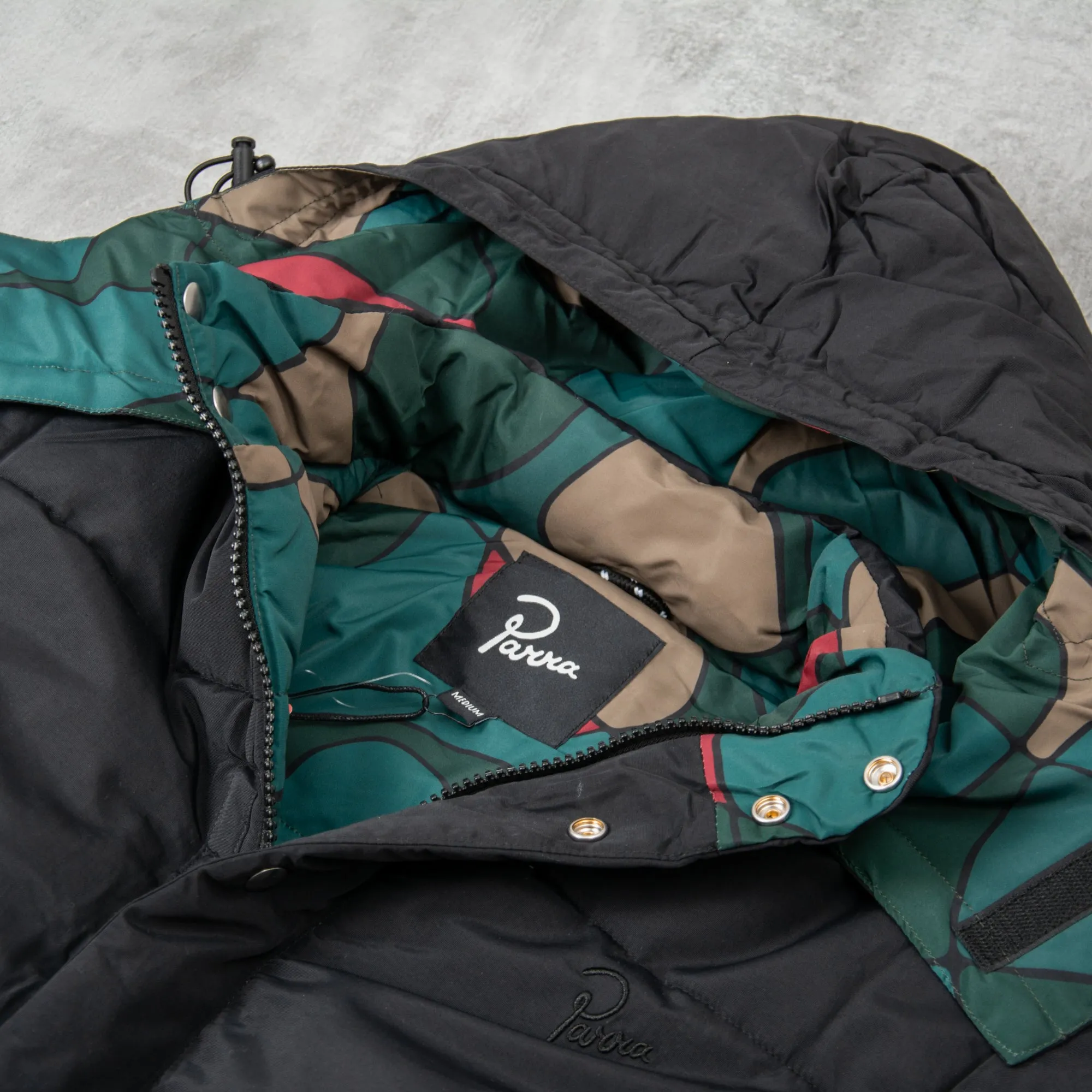 By Parra Trees In Wind Puffa Jacket - Black