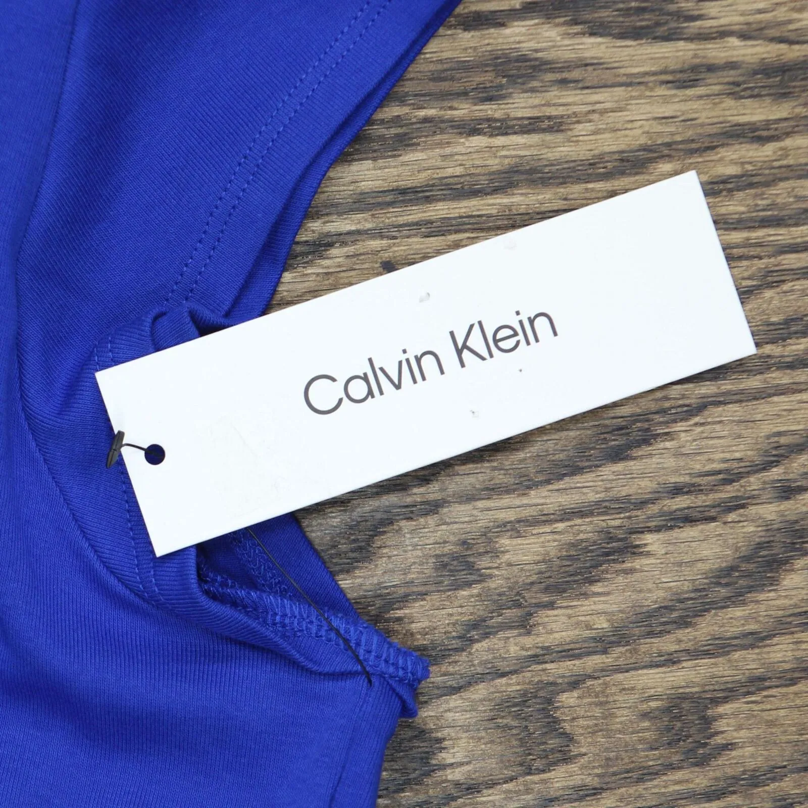 Calvin Klein Women's T-Shirt Silver Button Detailing M1TH0807 Klein Blue L