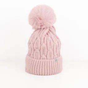 Caracol Knitted Touque w/ Pom Pom 8002-PNK Pink