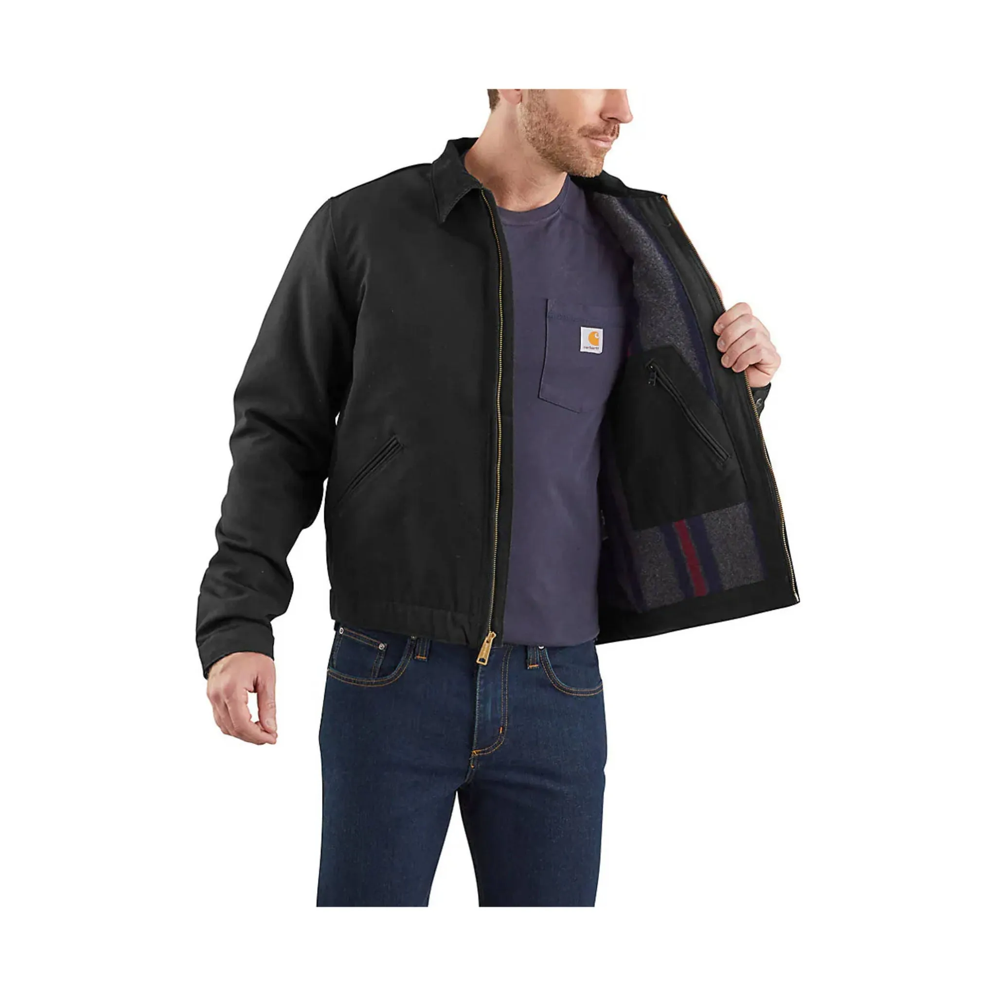 Carhartt Men's Blanket Lined Relaxed Fit Detroit Jacket - Black