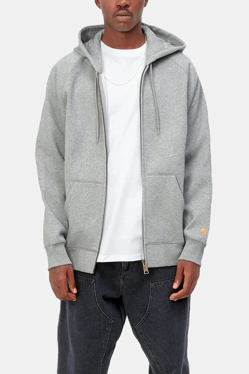 Carhartt WIP Hooded Chase Jacket (Grey Heather/Gold)