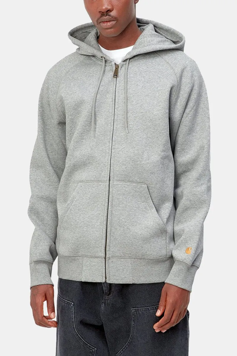 Carhartt WIP Hooded Chase Jacket (Grey Heather/Gold)