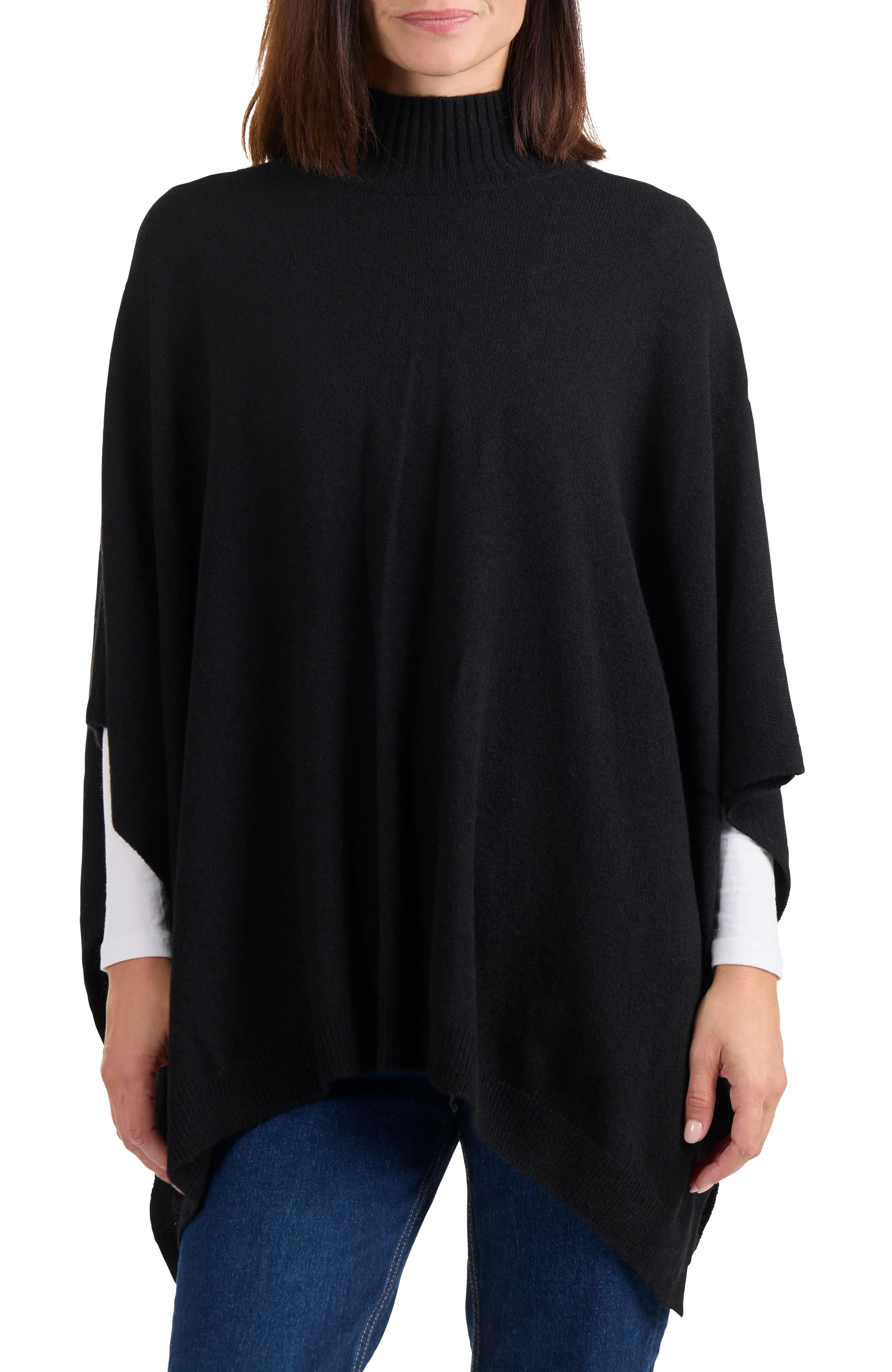 CASHMERE FUNNEL NECK PONCHO